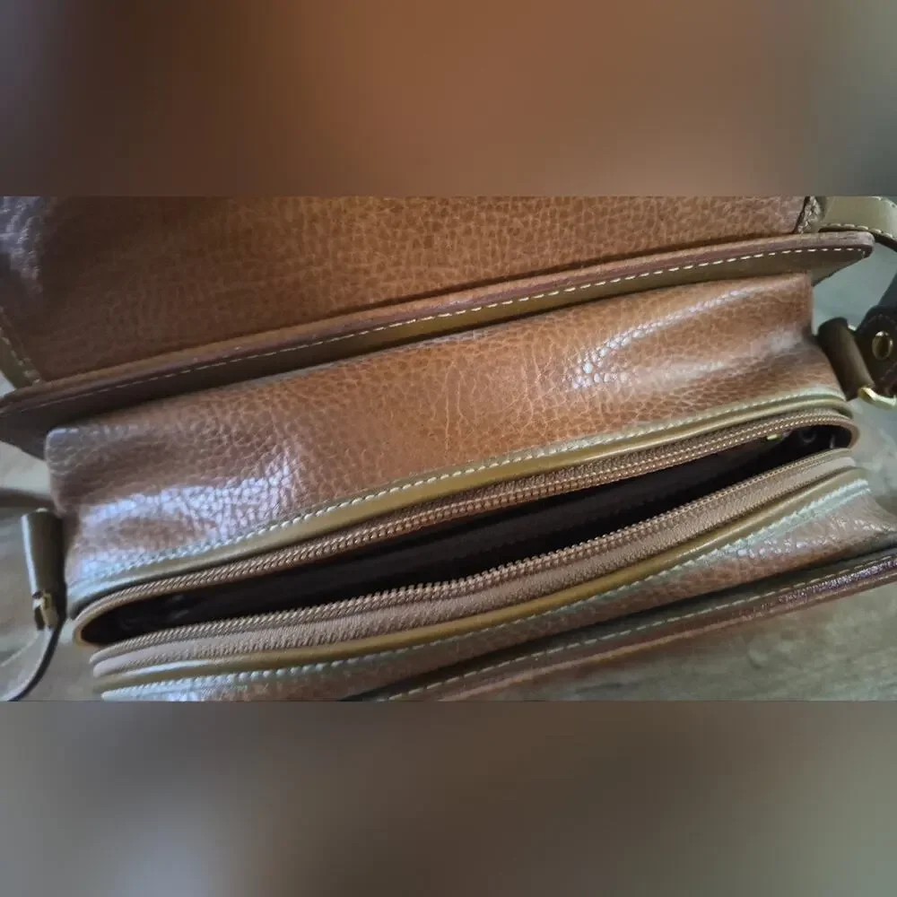 Vintage Courser Original Brown Leather Crossbody Bag Saddle Bag Equestrian Horse